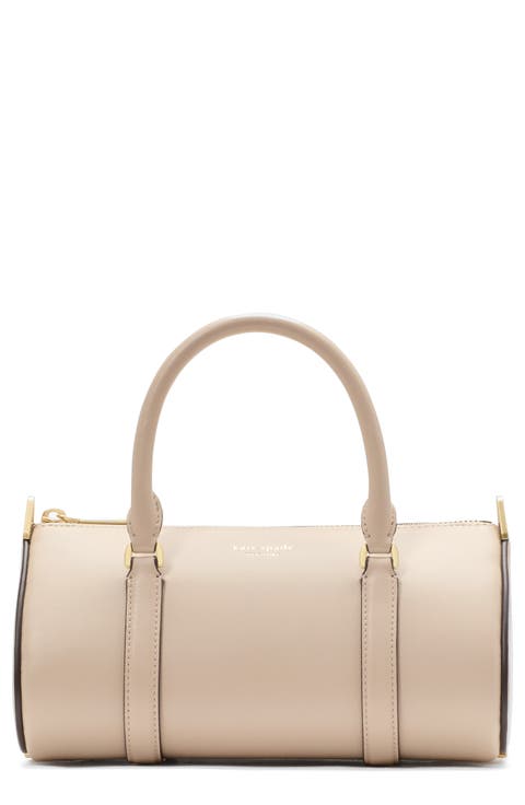 spade icon fine grain leather barrel bag