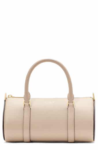 spade icon fine grain leather barrel bag