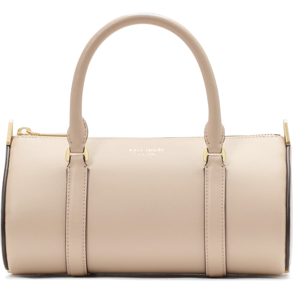 Kate Spade New York Spade Icon Fine Grain Leather Barrel Bag In Milk Glass