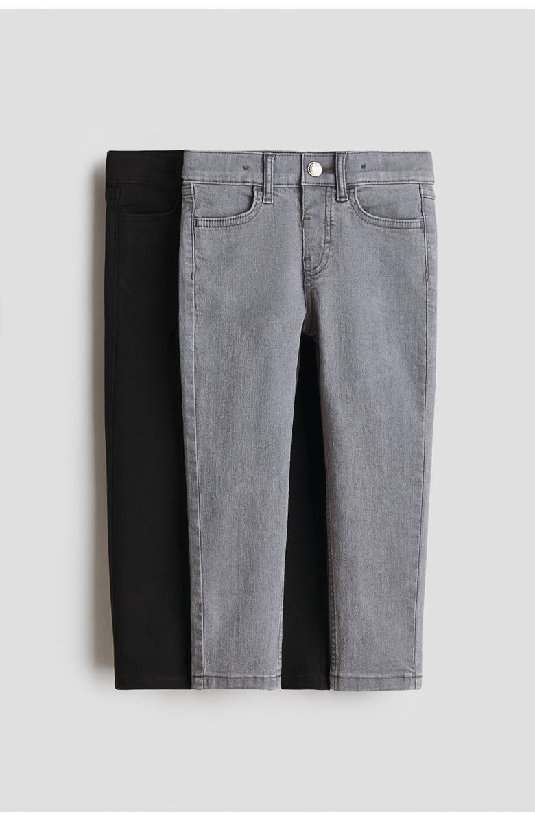 H&M 2-pack Slim Fit Jeans, Main, color, Light Gray/Black