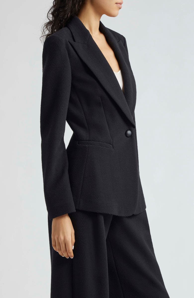 Emporio Armani Chevron One-Button Blazer, Alternate, color, 