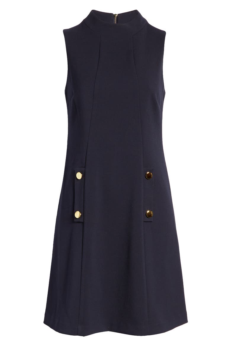 High Neck Dress, Alternate, color, NAVY