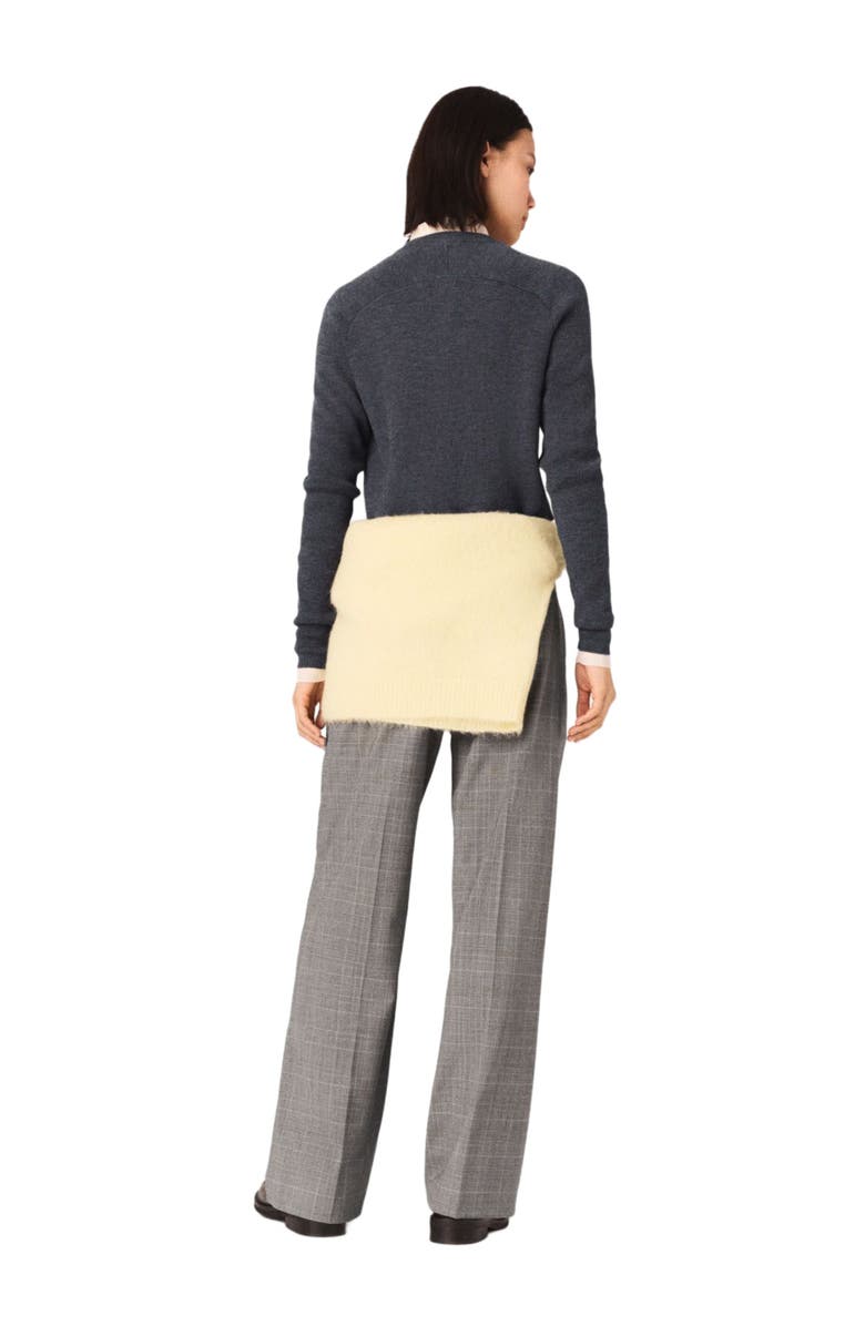 maje Round-neck rib knit cardigan, Alternate, color, Grey