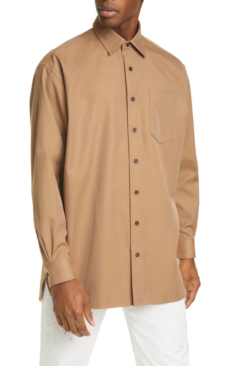 Acne Studios Atlent Longline Button-Up Shirt, Main, color, 