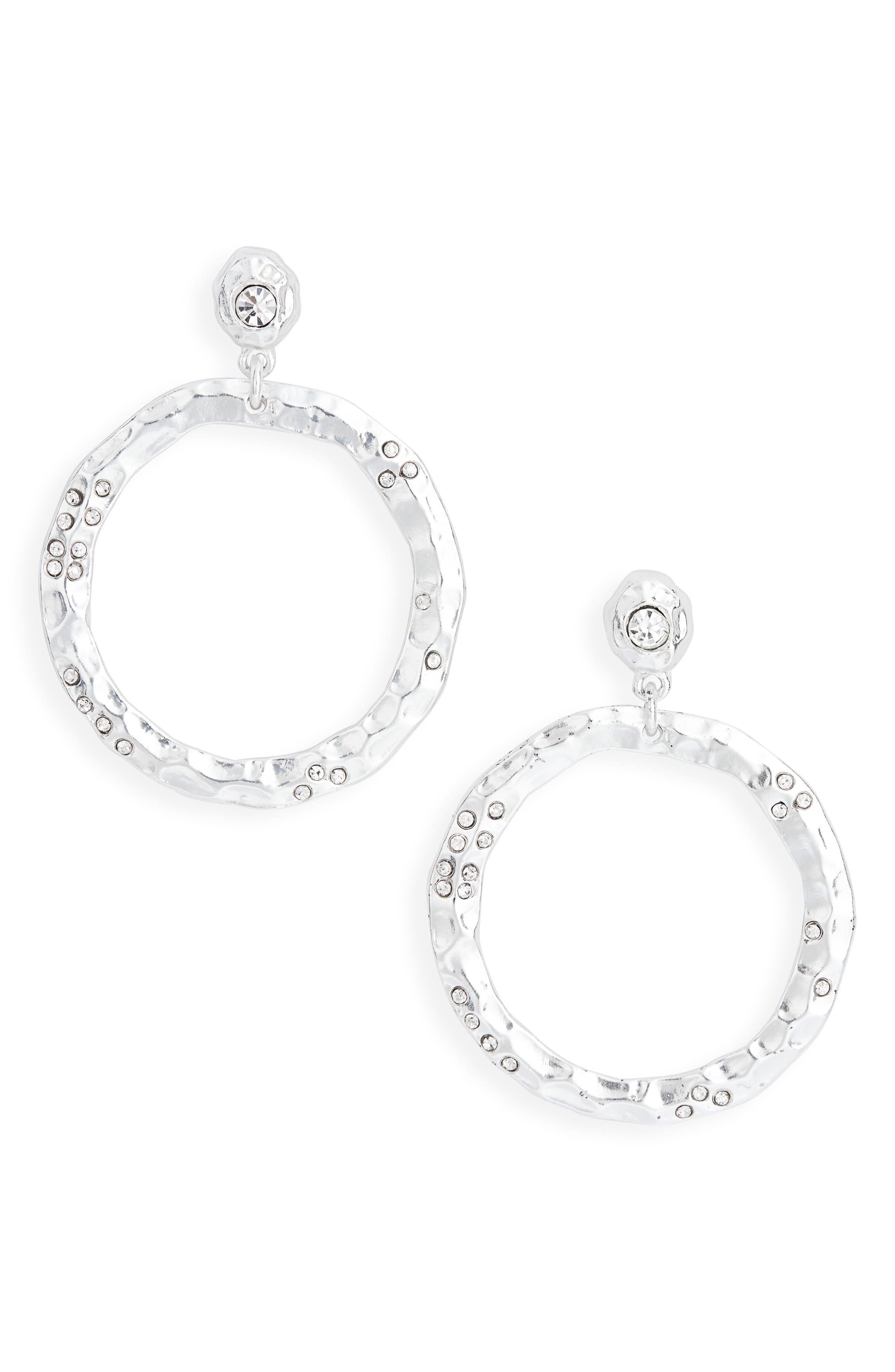 Karine Sultan Crystal Circle Drop Earrings