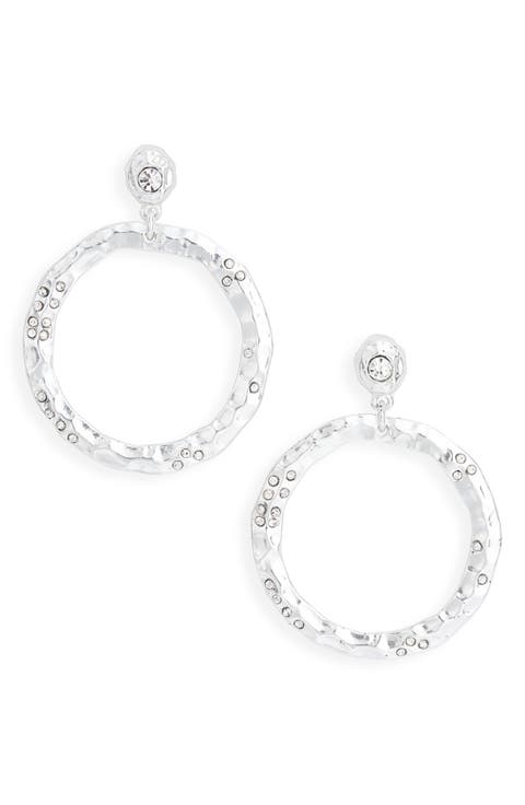 Crystal Circle Drop Earrings