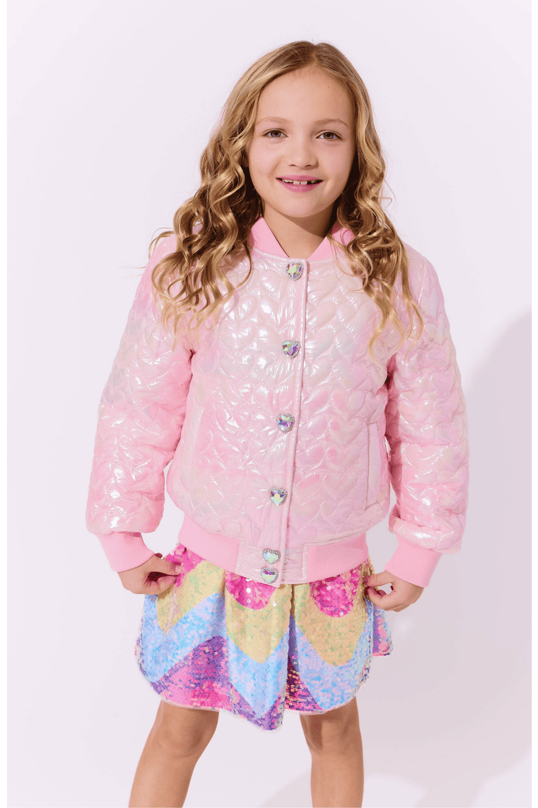 I Love You Hologram Jacket, Alternate, color, Pink