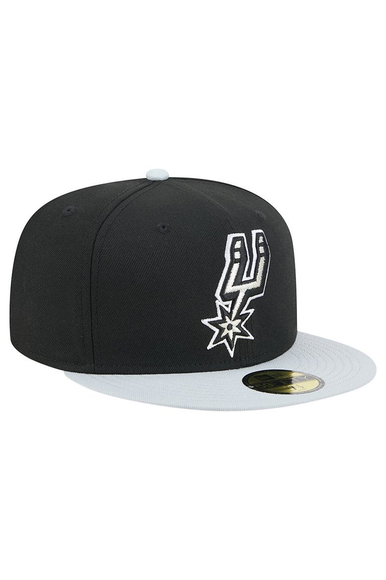 Men's New Era Black/Silver San Antonio Spurs 2-Tone 59FIFTY Fitted Hat, Alternate, color, Black