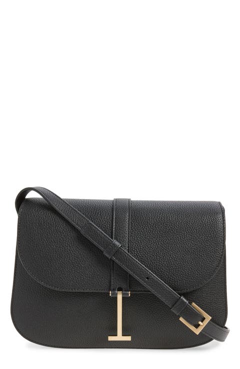 Small Kara Grain Leather Crossbody Bag