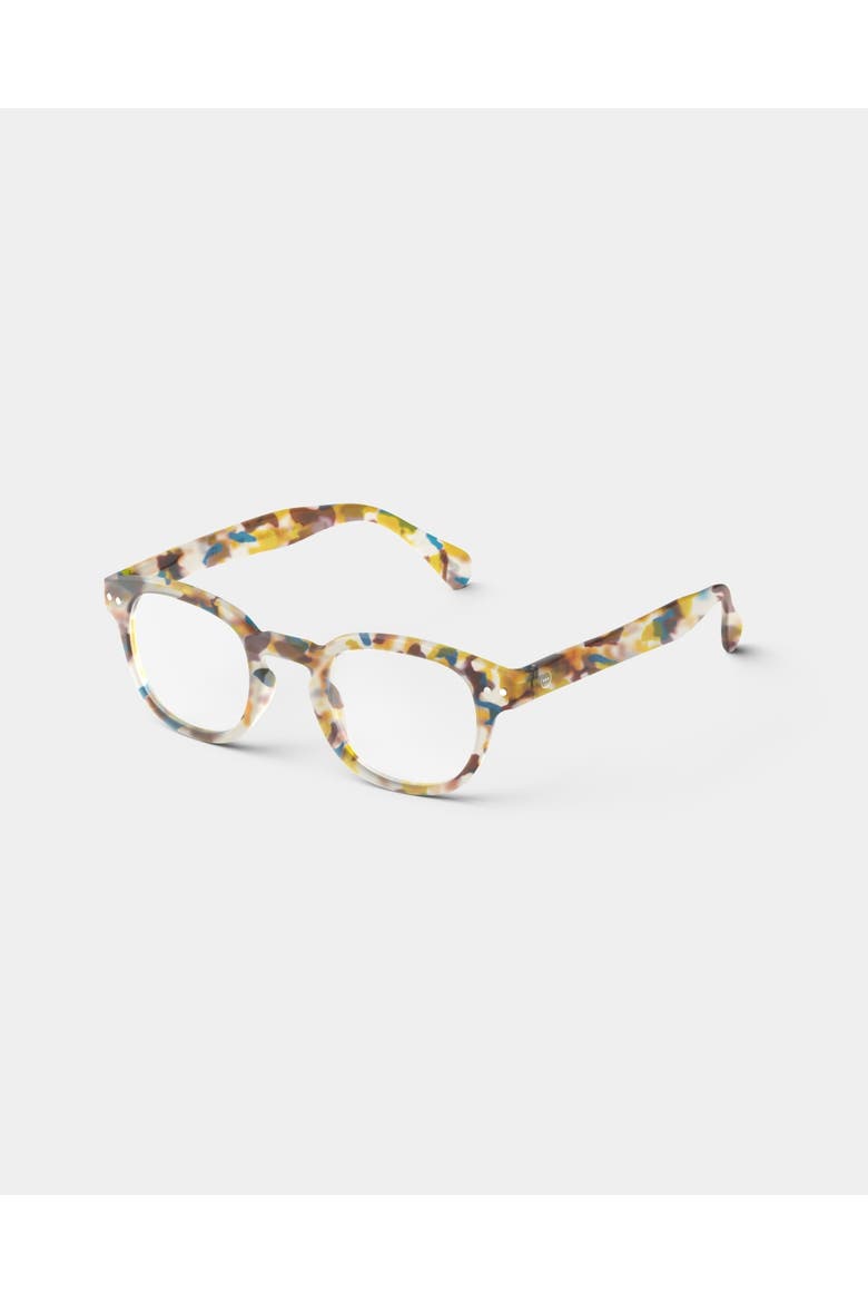 #C 49mm Square Reading Glasses, Alternate, color, Blue Tortoise