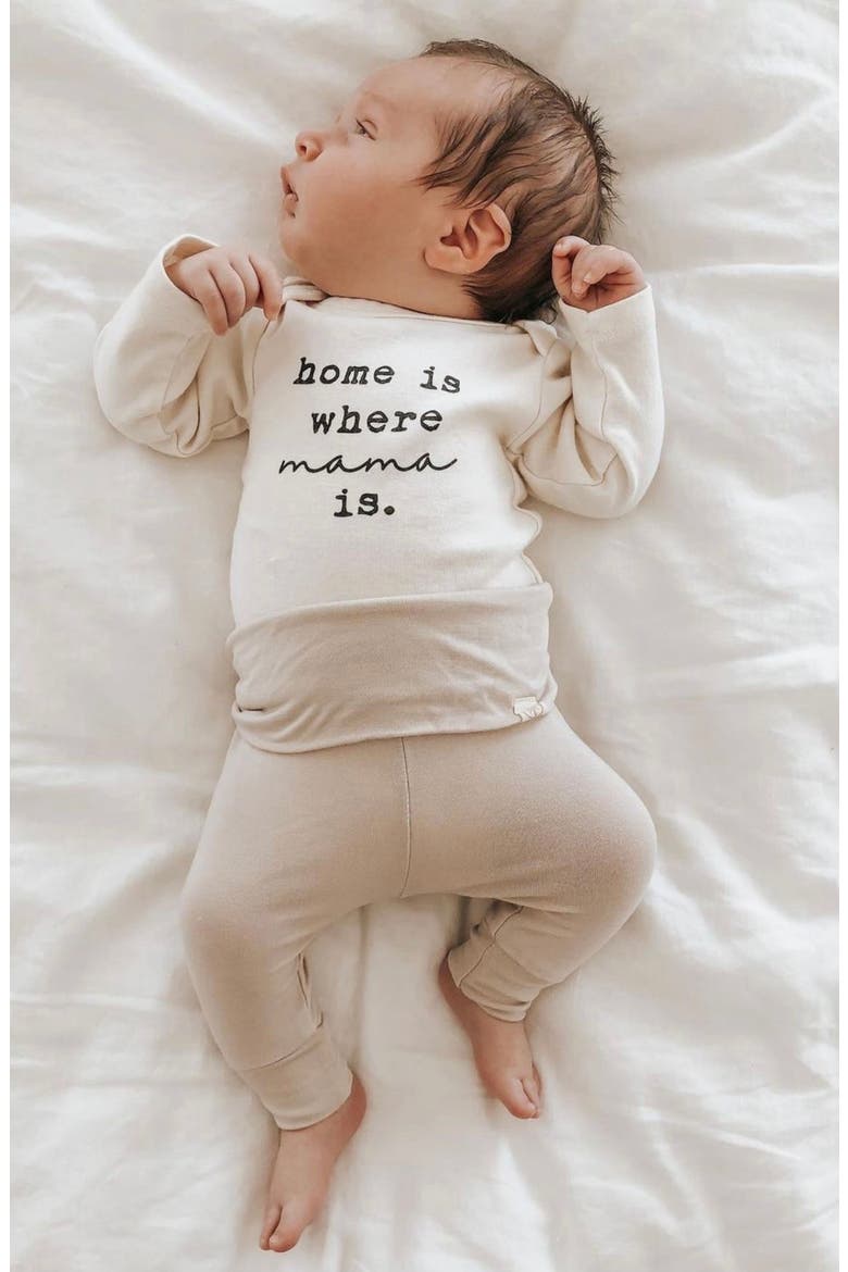 Home Is Where Mama Is Organic Cotton Bodysuit, Alternate, color, NATURAL