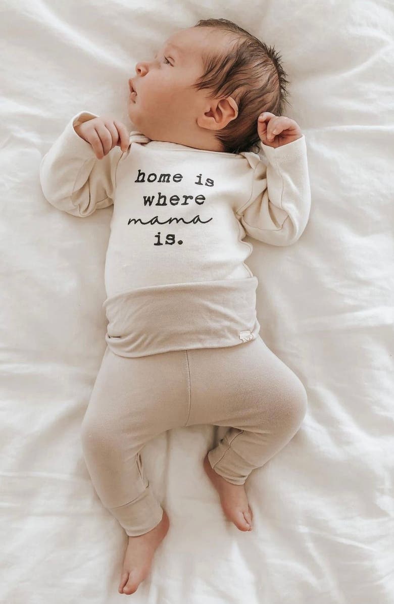 Tenth & Pine Home Is Where Mama Is Organic Cotton Bodysuit, Alternate, color, 