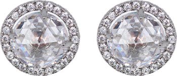 bright ideas pave halo cz stud earrings