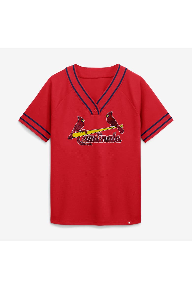 Women's Fanatics Red St. Louis Cardinals Diva Race Ahead Raglan V-Neck T-Shirt, Alternate, color, Red