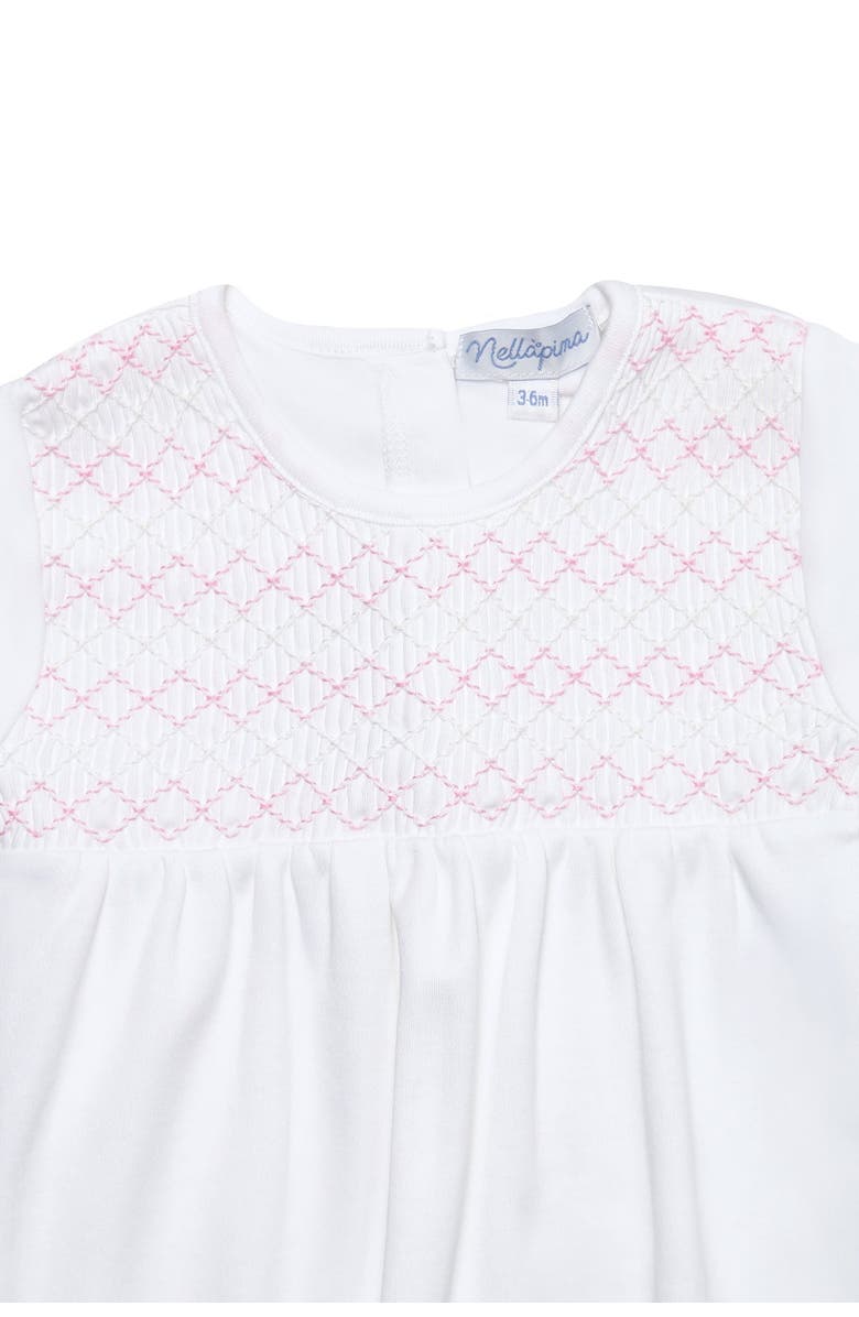 Nellapima Signature Smocked Girls Gown - Baby, Alternate, color, Pink, White