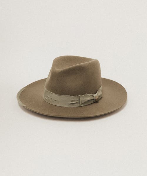 Two Roads Hat Co. Delmar Distressed Felt Fedora In Olive