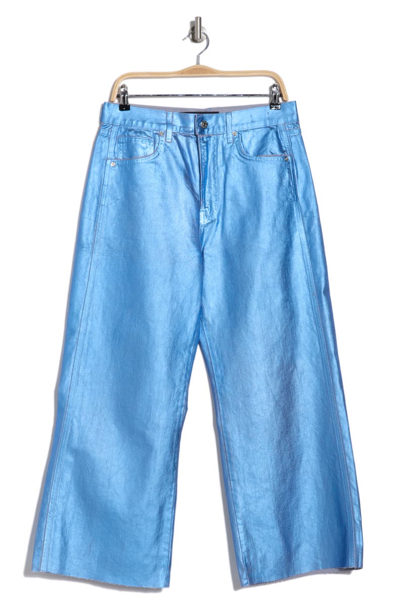 Veronica Beard Taylor High Waist Raw Hem Ankle Wide Leg Jeans, Alternate, color, 