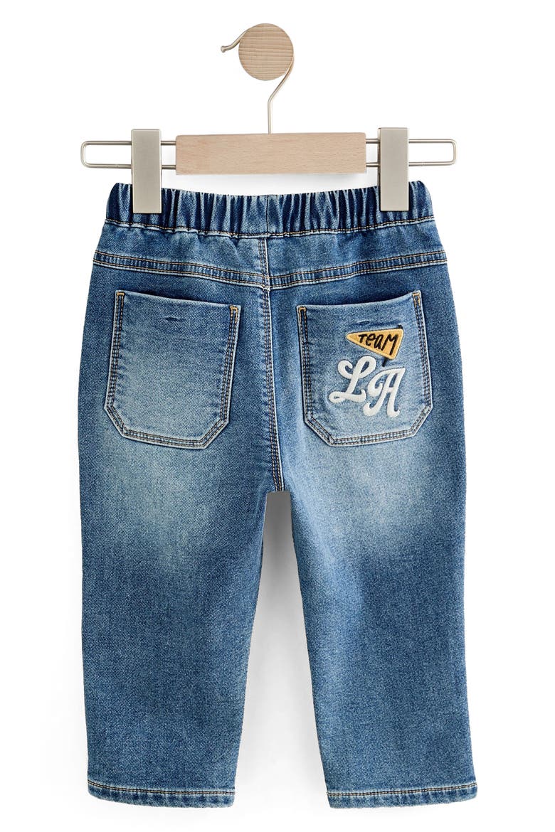 Kids' Character Patch Pull-On Jeans, Alternate, color, BLUE