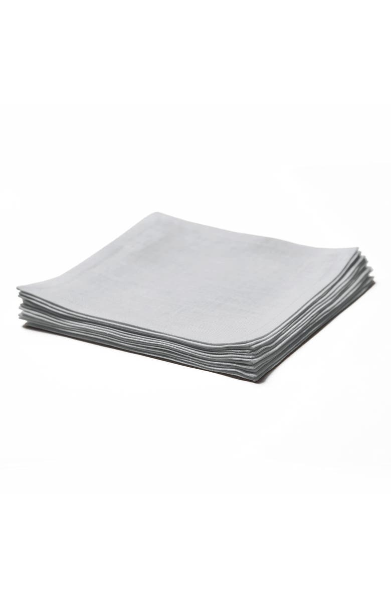 Solino Home Linen Cocktail Napkins - Fete, Alternate, color, Soft Grey
