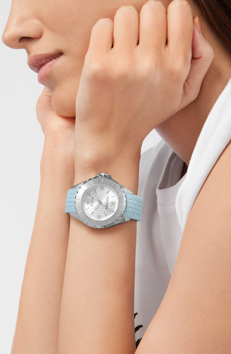 PHILIPP PLEIN Heaven Silicone Strap Watch, 38mm, Alternate, color, 