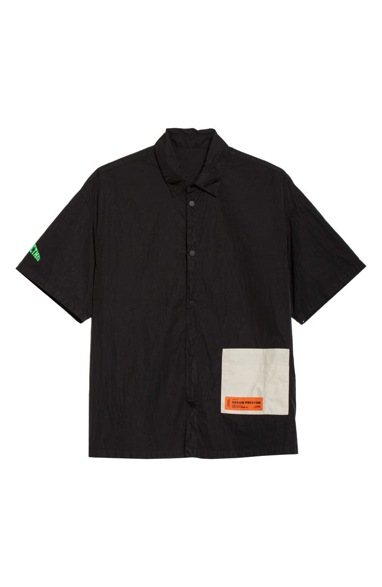 Heron Preston Patch Pocket Short Sleeve Nylon Shirt, Alternate, color,