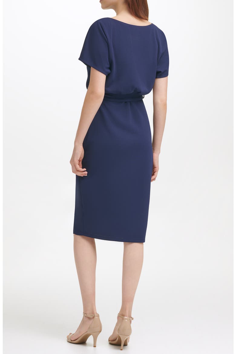Tie Front Blouson Dress, Alternate, color, NAVY