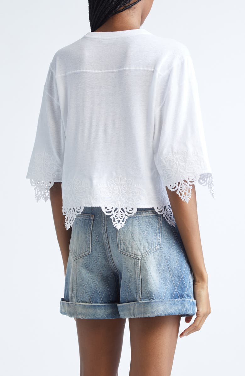 Balmain Emblem Baseball T-Shirt, Alternate, color, 0Fa White