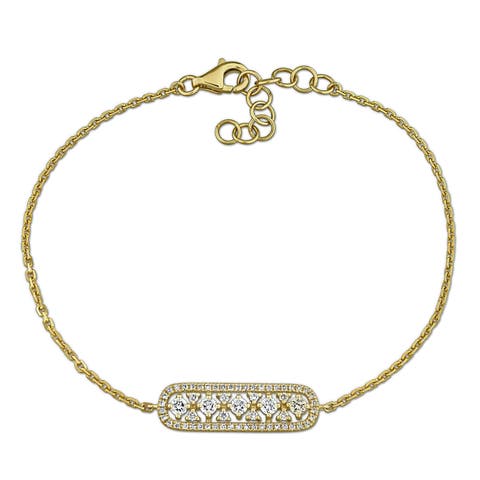 Diamond Bar Bracelet 14k Yellow Gold