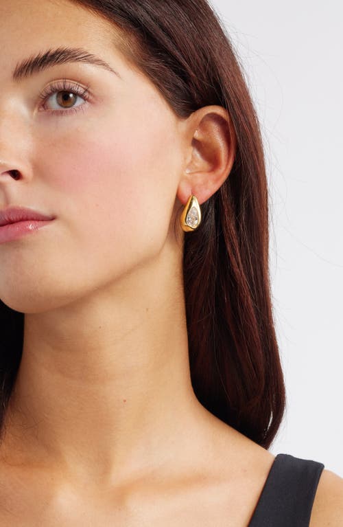 Nordstrom Cubic Zirconia Teardrop Earrings In Clear- Gold