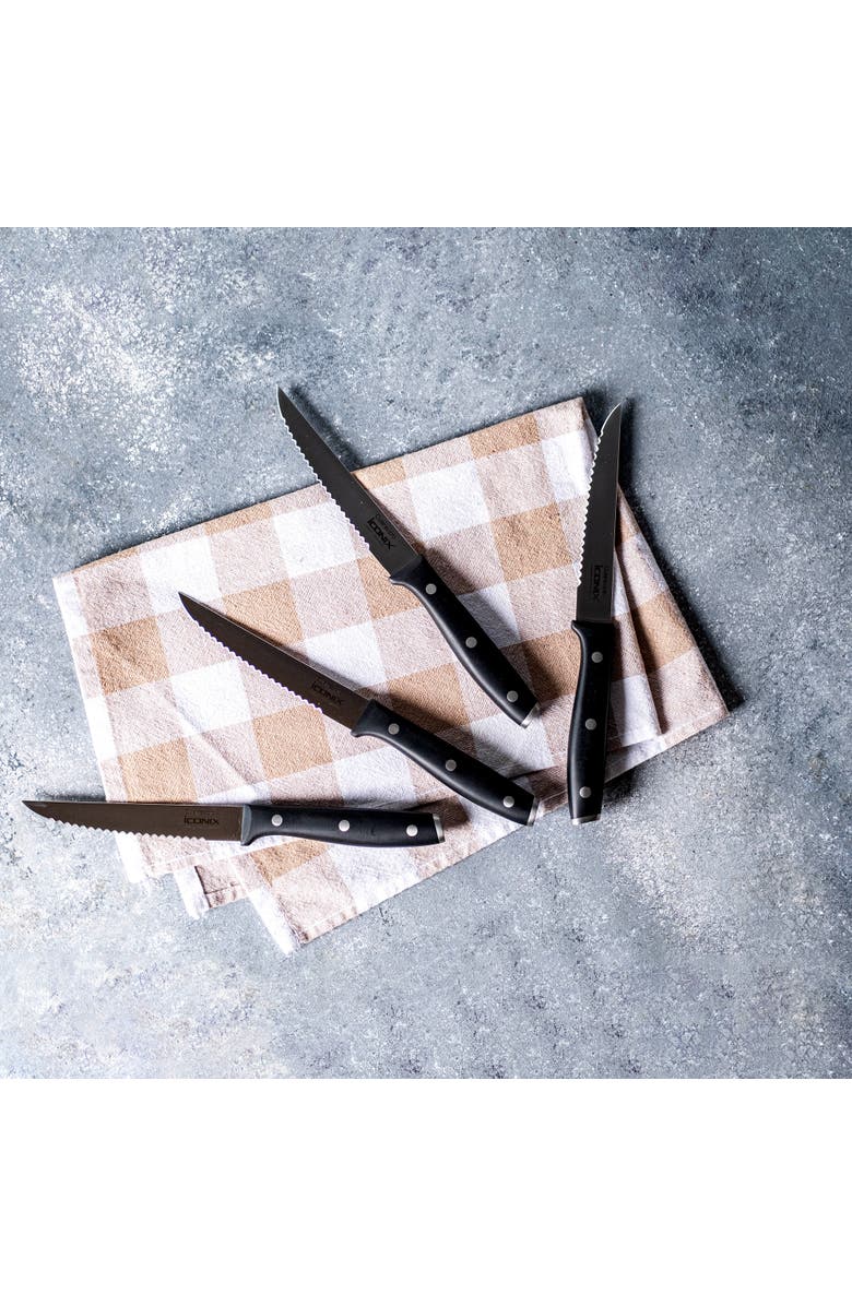 Cuisine::pro<sup>®</sup> iconiX<sup>®</sup> 4-Piece Steak Knife Set, Alternate, color, Black