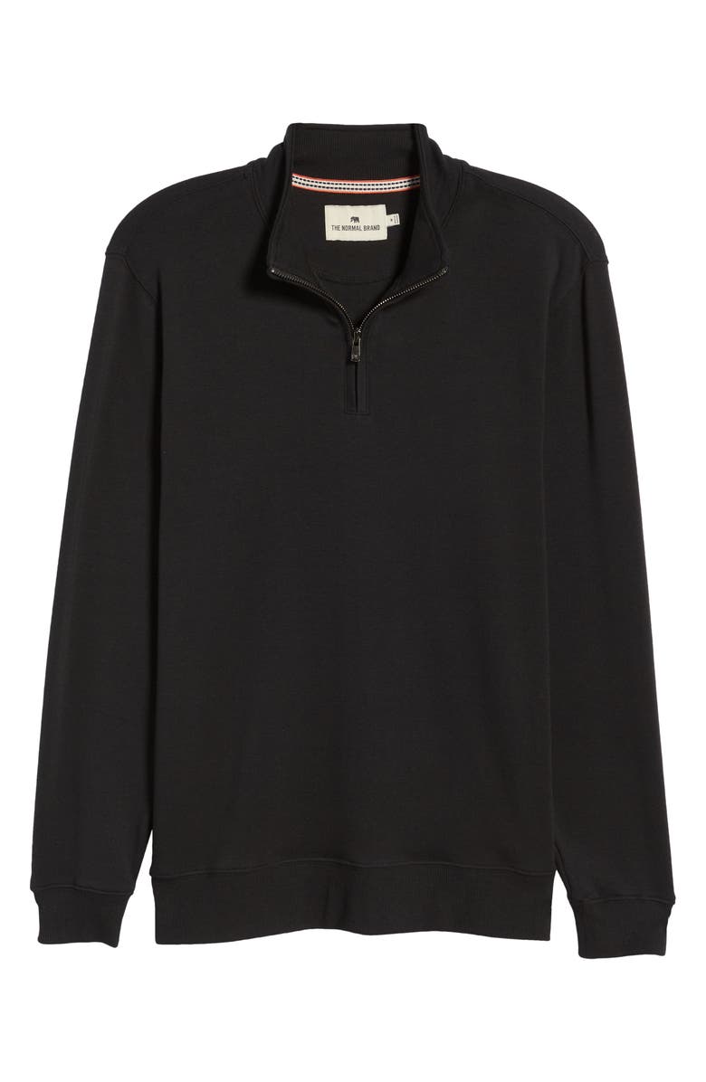 The Normal Brand Puremeso Weekend Quarter Zip Top, Alternate, color, Black