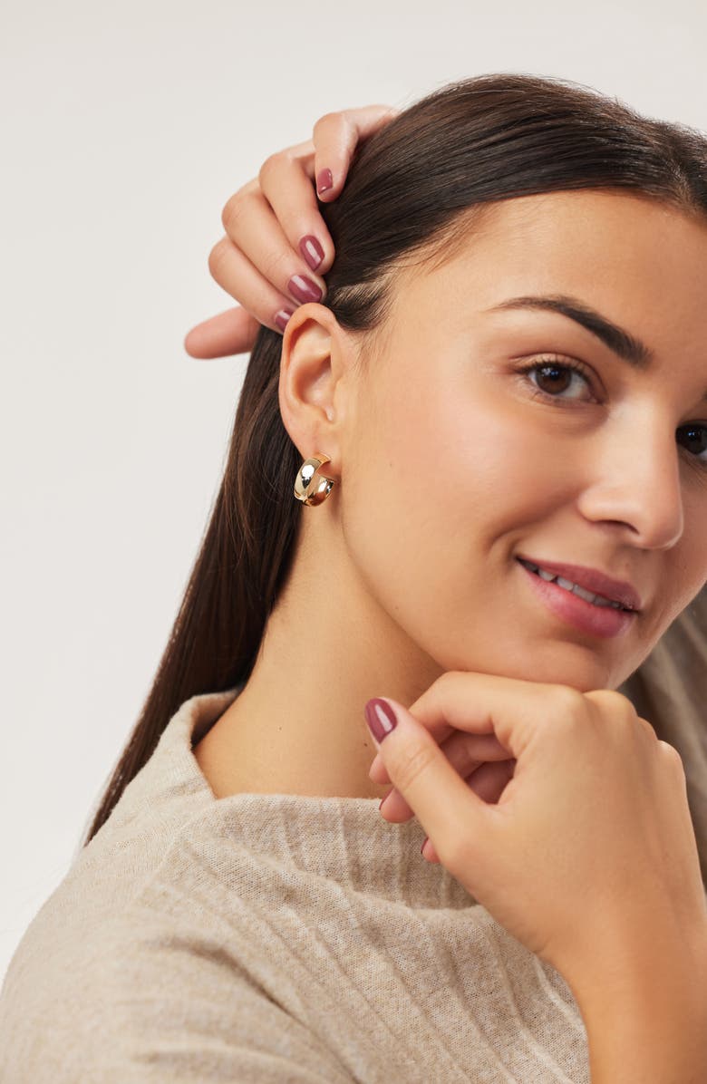 Ana Luisa Gold Huggie Hoop Earrings - Gold Bold Hoops Small, Alternate, color, 