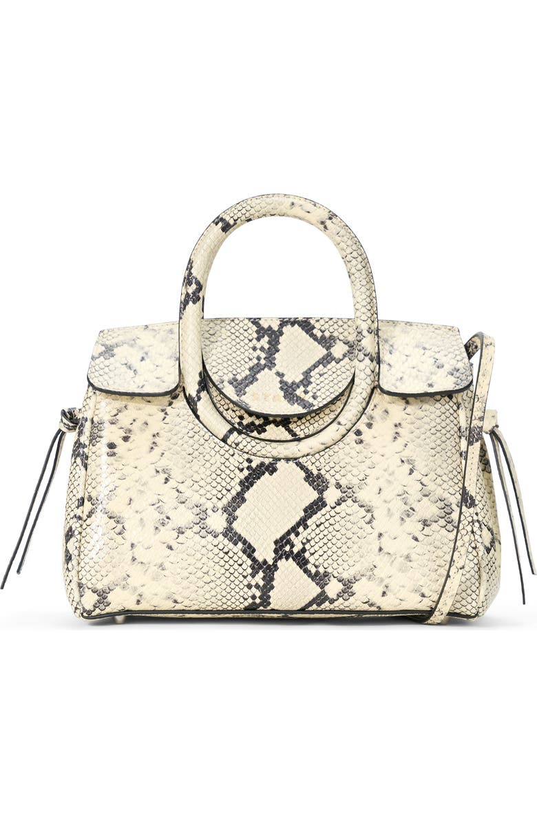 STAUD Mini Maude Leather Carryall, Main, color, White Snake