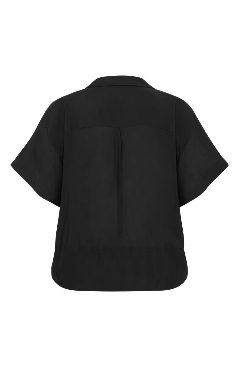 City Chic Kalea Tie Front Button-Up Shirt, Alternate, color, Black