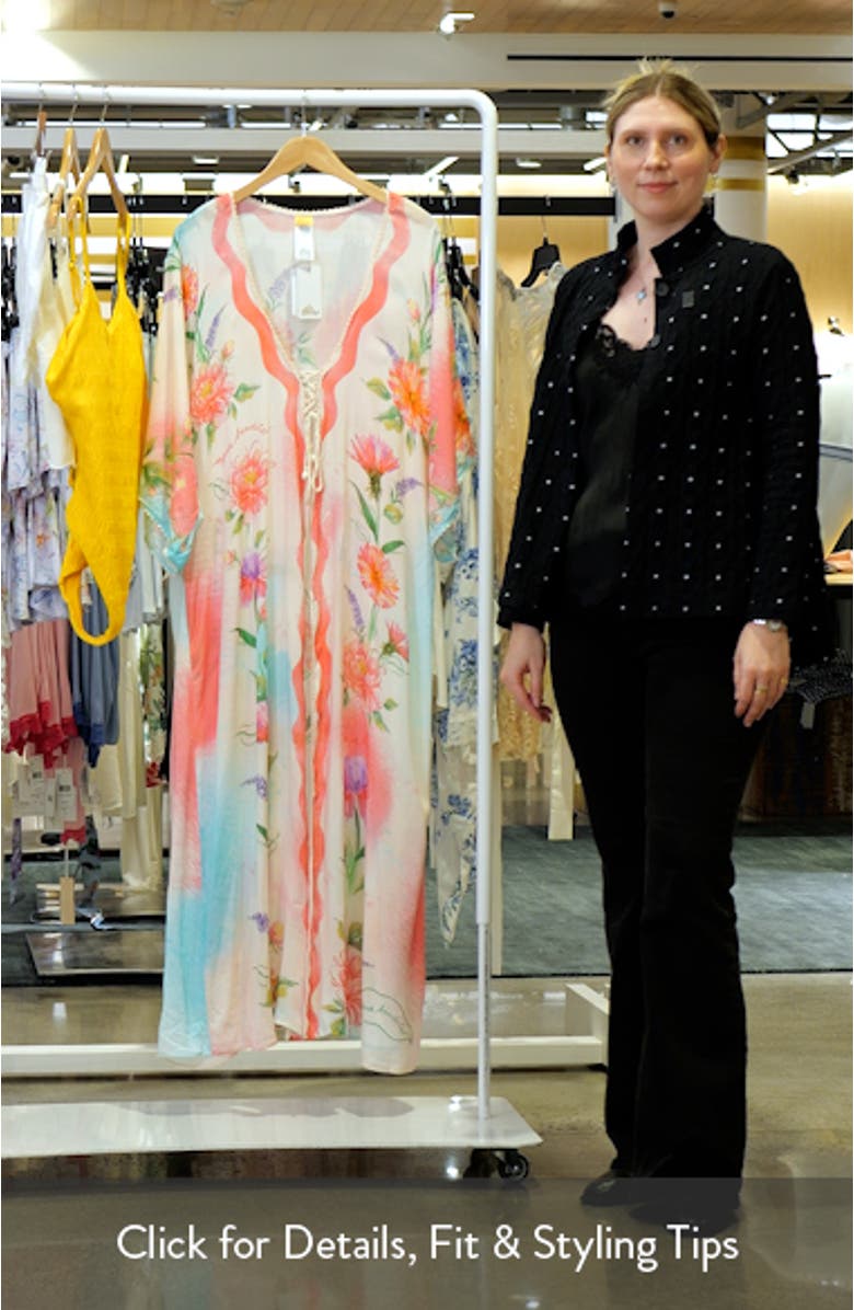 Selma Chroma Floral Caftan Cover-Up, sales video thumbnail