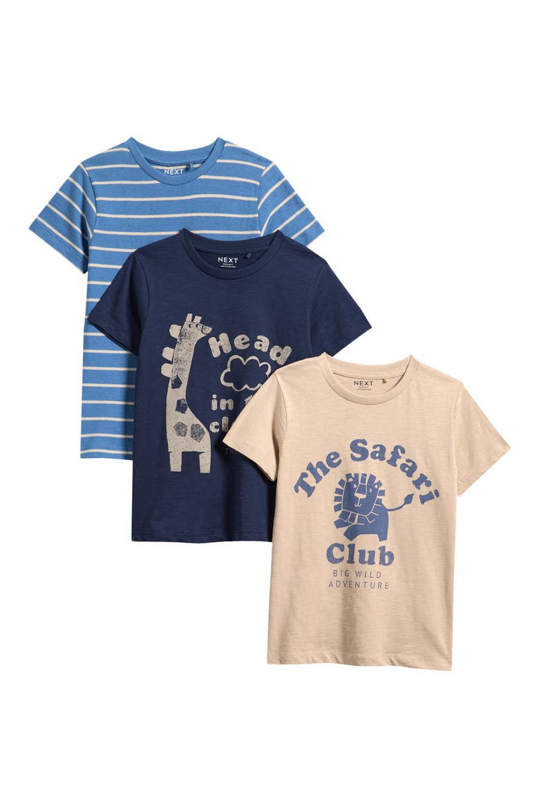 Kids' 3-Pack Assorted Safari T-Shirts, Main, color, BLUE
