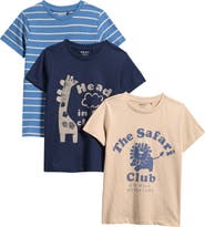 NEXT Kids' 3-Pack Assorted Safari T-Shirts