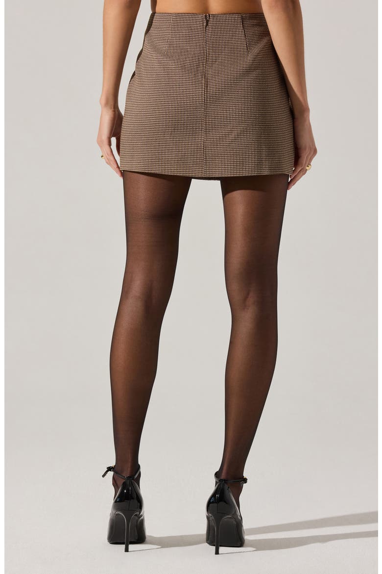 Laudine Houndstooth Check Miniskirt, Alternate, color, BROWN HOUNDSTOOTH