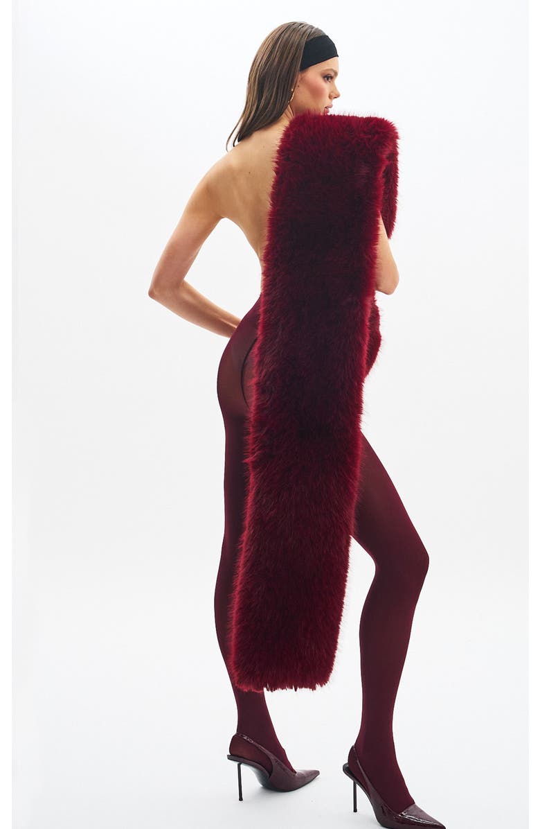 Miss Circle Jazmin Multi-wear Faux Fur Scarf, Main, color, Burgundy