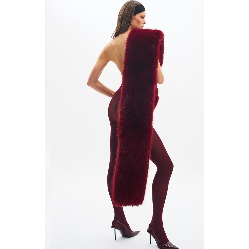 Miss Circle Jazmin Multi-wear Faux Fur Scarf In Burgundy