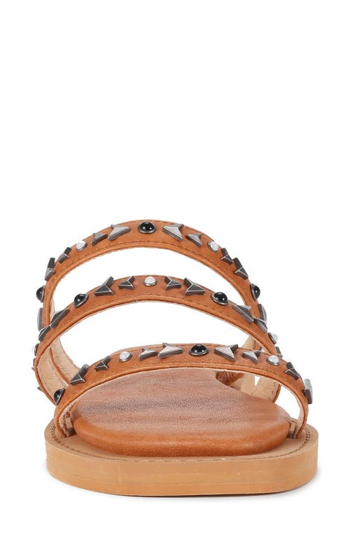 Frye Faye Studded Strappy Slide Sandal In Brown