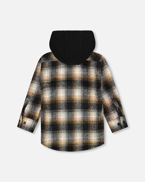 Deux Par Deux Hooded Polar Fleece Overshirt With Hood In Black