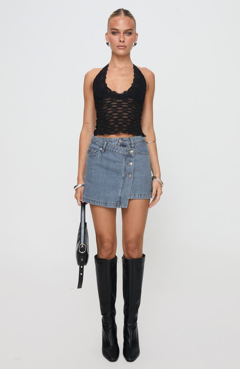 Princess Polly Only Angel Lace Halter Top, Alternate, color, Black