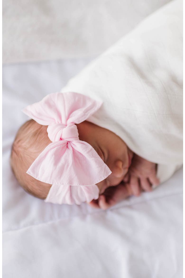 Knotted Bow Headband, Alternate, color, PINK