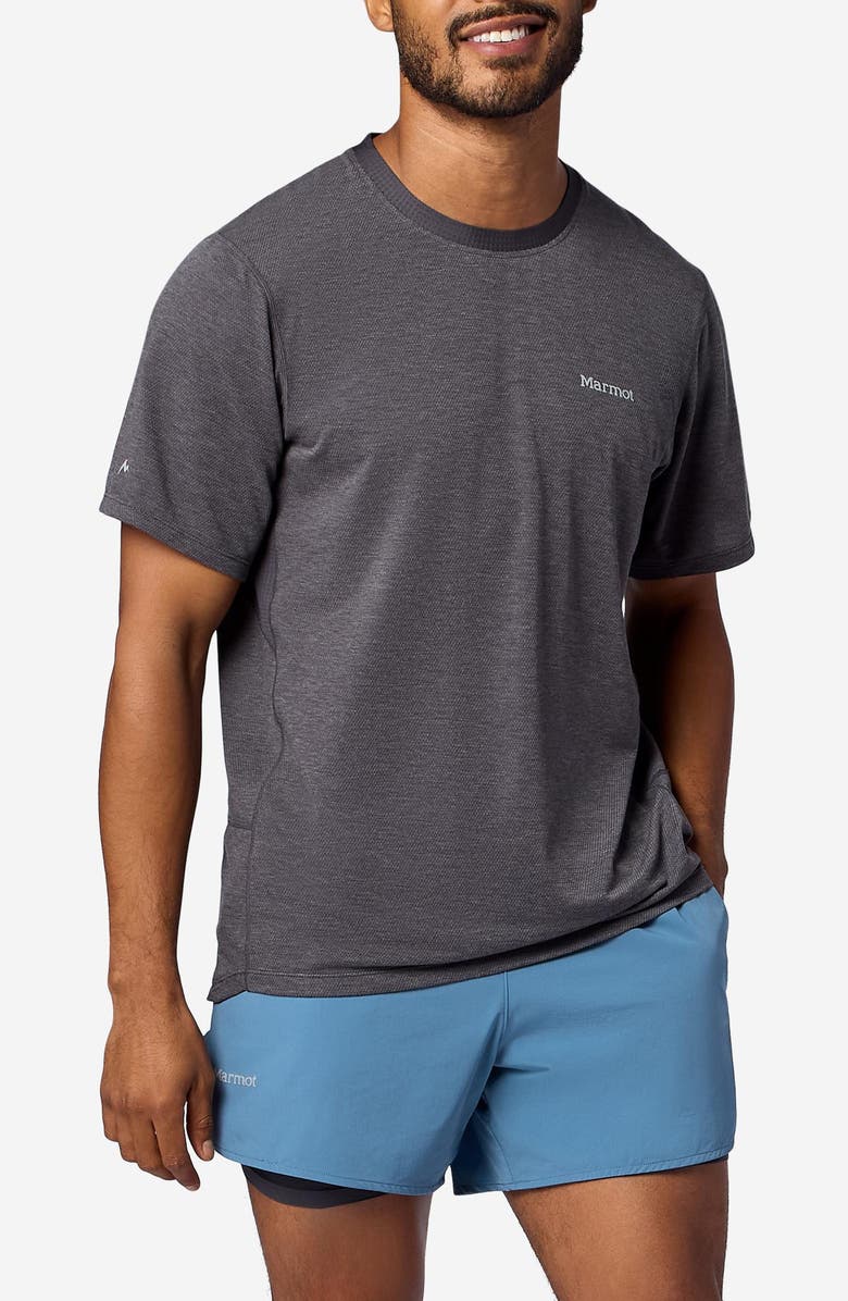 Marmot Uptrail Performance Running T-Shirt, Main, color, Blackened