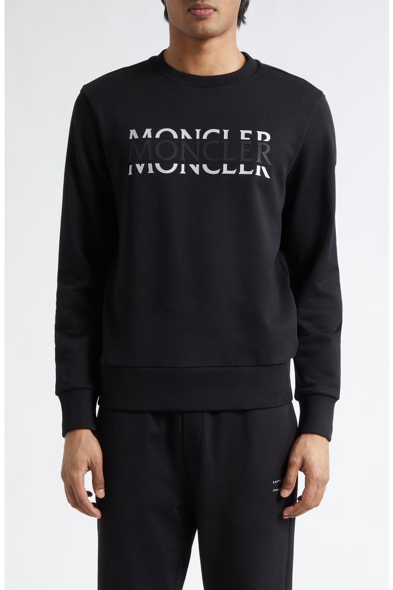 Logo Embroidered Sweatshirt, Main, color, BLACK