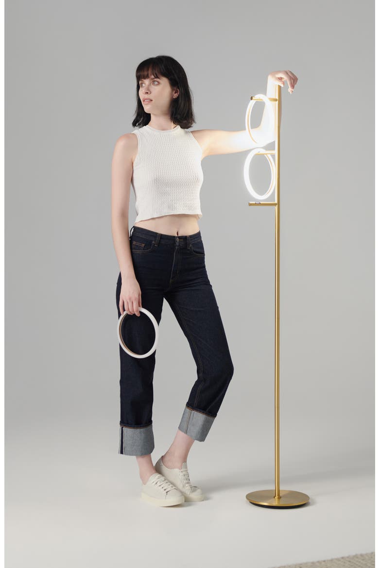 Saturn LED Floor Lamp, Alternate, color, BRASS