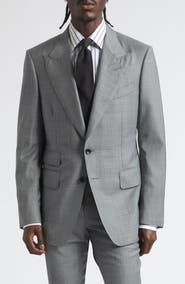 TOM FORD Shelton Wool Sharkskin Suit Jacket