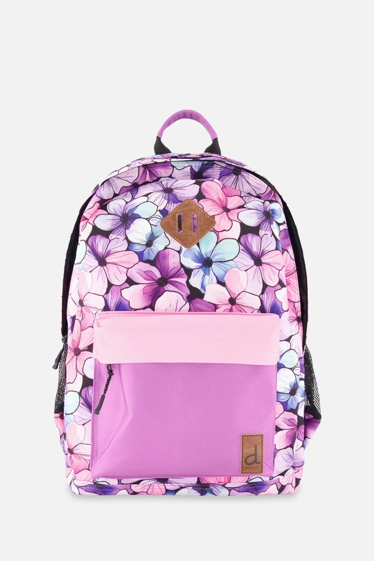 Deux par Deux Floral Spacious Durable Backpack, Main, color, Black Floral Print