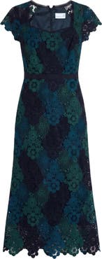 Cartolina Waverly Ombre Lace Midi Dress